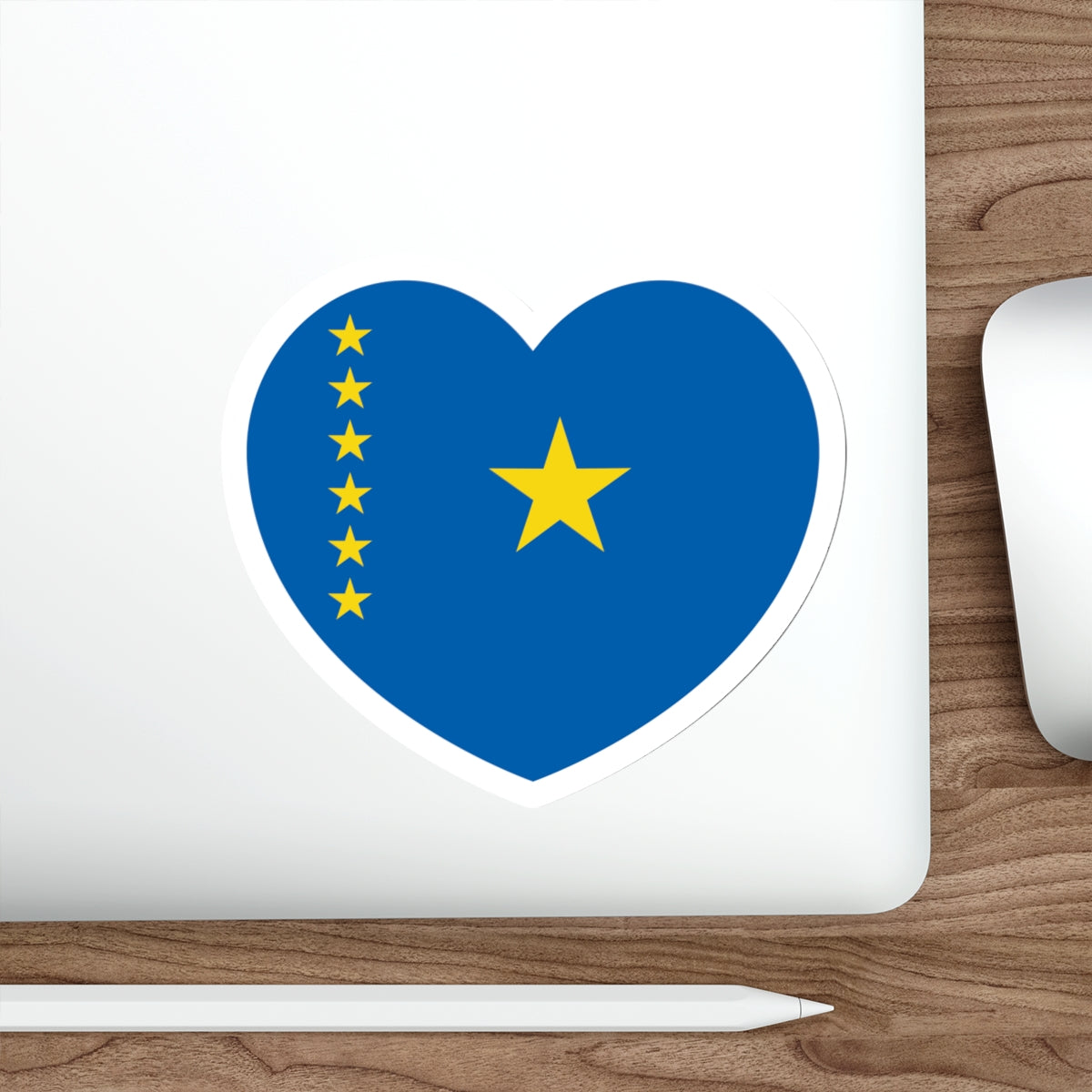 Heart Flag of the Democratic Republic of the Congo 1997-2003 - STICKER Vinyl Die-Cut Decal-The Sticker Space