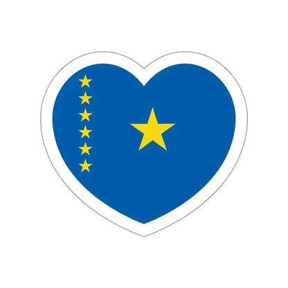 Heart Flag of the Democratic Republic of the Congo 1997-2003 - STICKER Vinyl Die-Cut Decal White Die-Cut 3 Inch - The Sticker Space