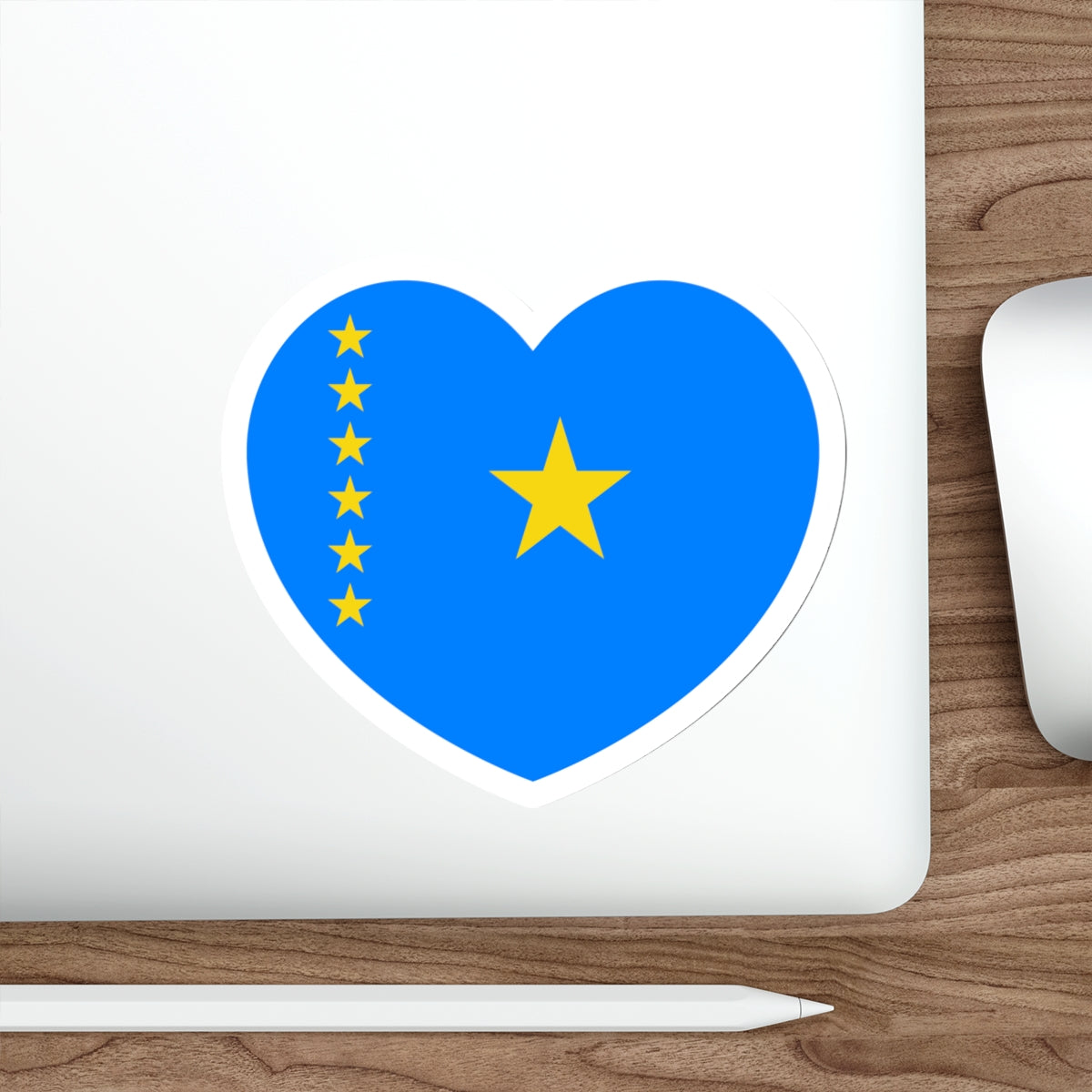 Heart Flag of the Democratic Republic of the Congo 2003-2006 - STICKER Vinyl Die-Cut Decal-The Sticker Space