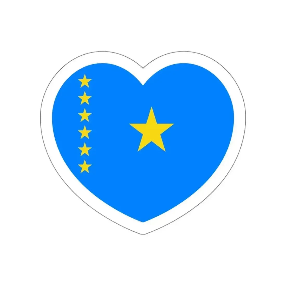 Heart Flag of the Democratic Republic of the Congo 2003-2006 - STICKER Vinyl Die-Cut Decal White Die-Cut 6 Inch - The Sticker Space