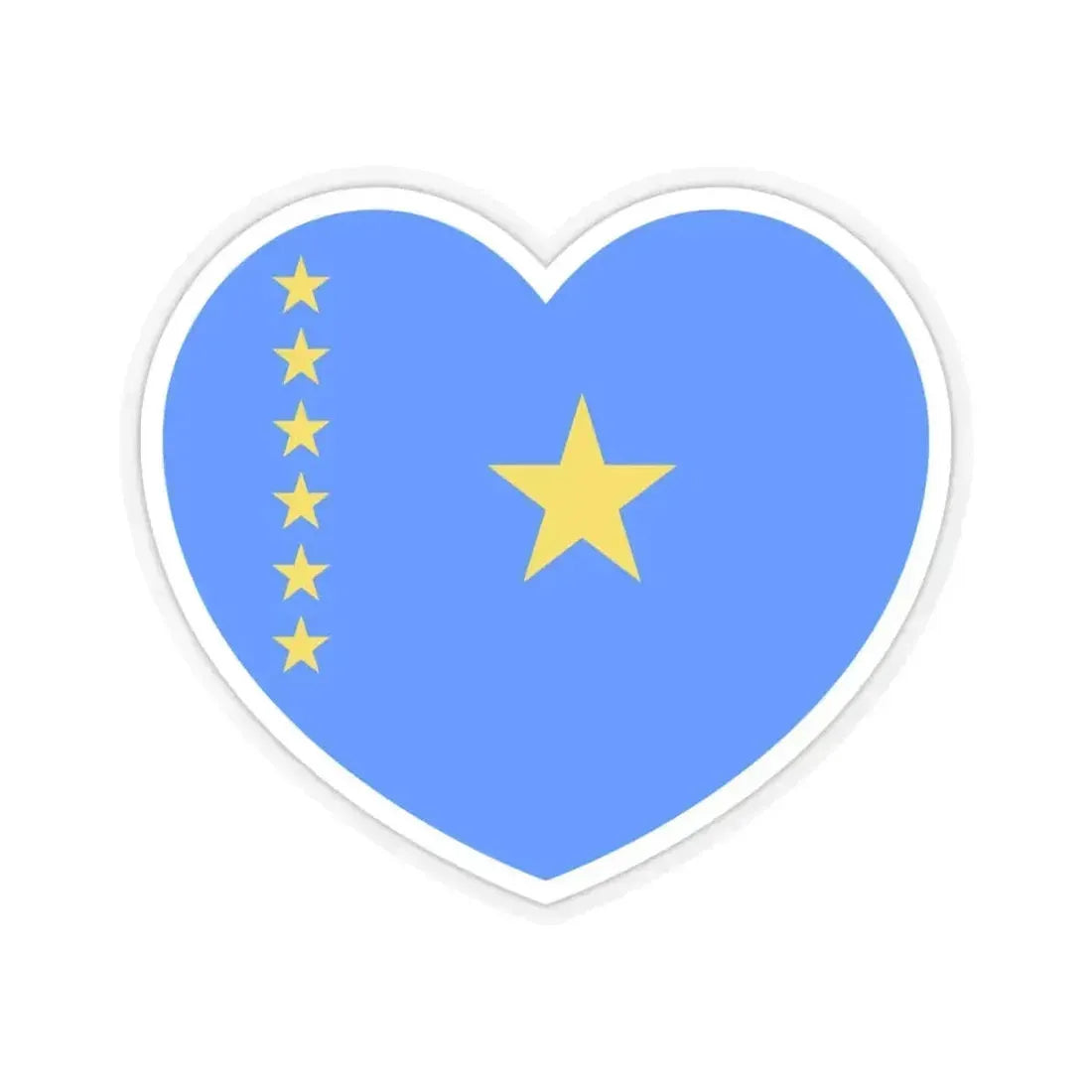 Heart Flag of the Democratic Republic of the Congo 2003-2006 - STICKER Vinyl Kiss-Cut Decal 4 Inch Transparent - The Sticker Space