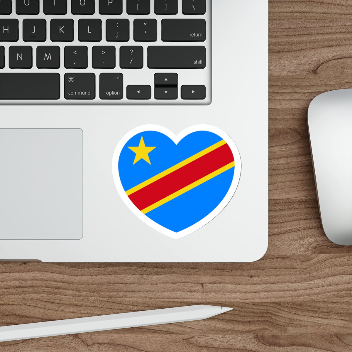 Heart Flag of the Democratic Republic of the Congo - STICKER Vinyl Die-Cut Decal-The Sticker Space