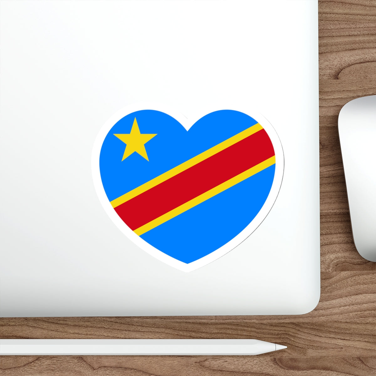 Heart Flag of the Democratic Republic of the Congo - STICKER Vinyl Die-Cut Decal-The Sticker Space