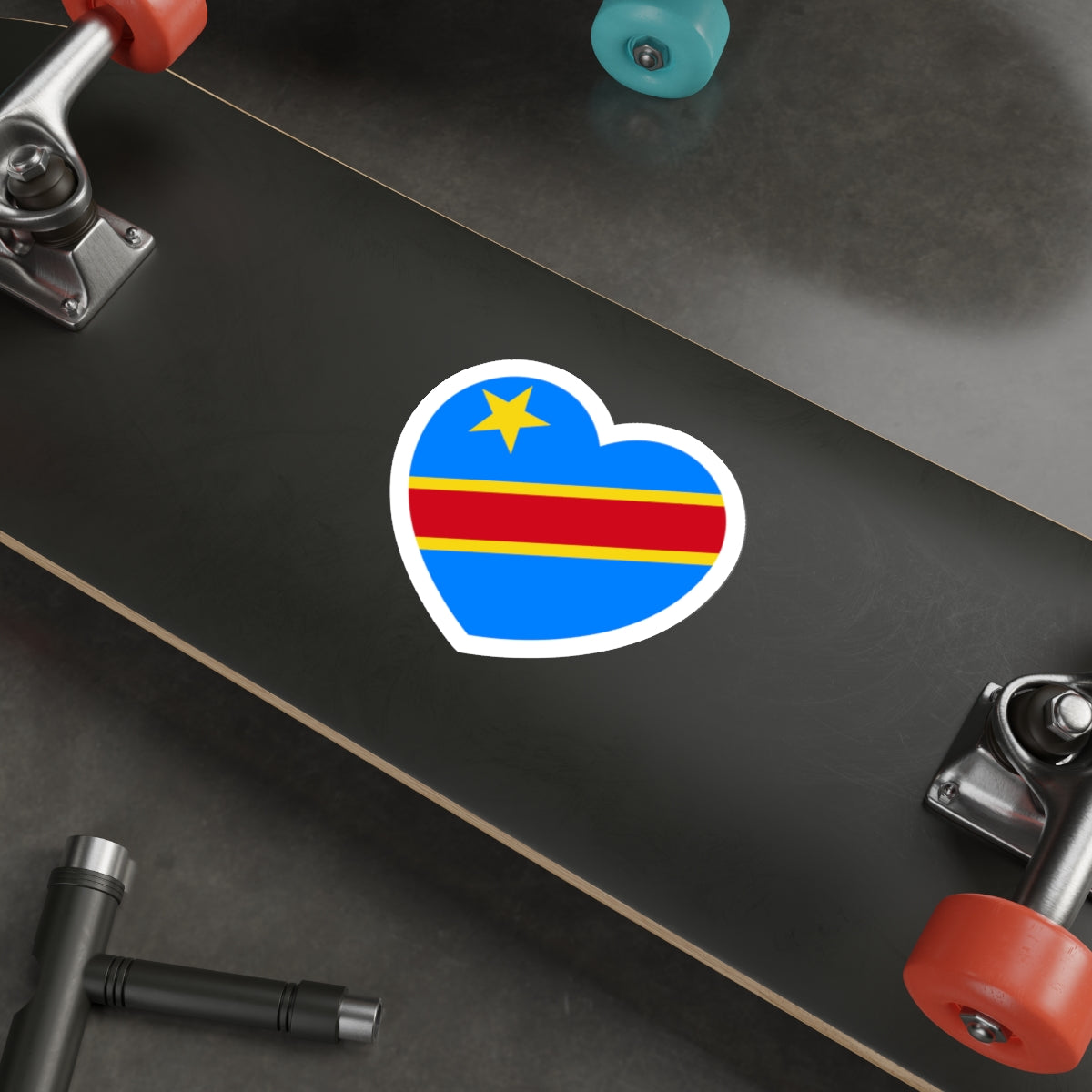 Heart Flag of the Democratic Republic of the Congo - STICKER Vinyl Die-Cut Decal-The Sticker Space