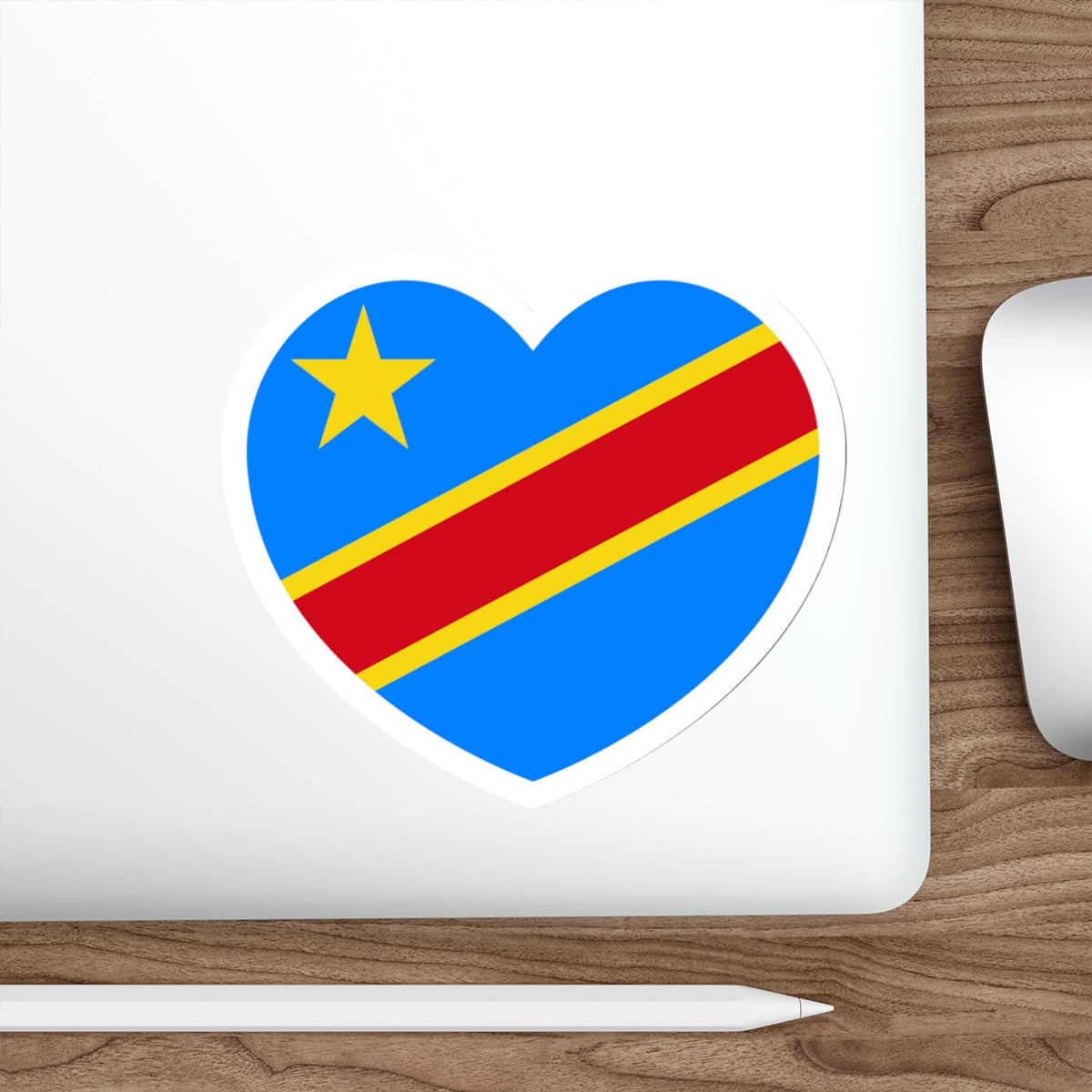 Heart Flag of the Democratic Republic of the Congo - STICKER Vinyl Die-Cut Decal-The Sticker Space