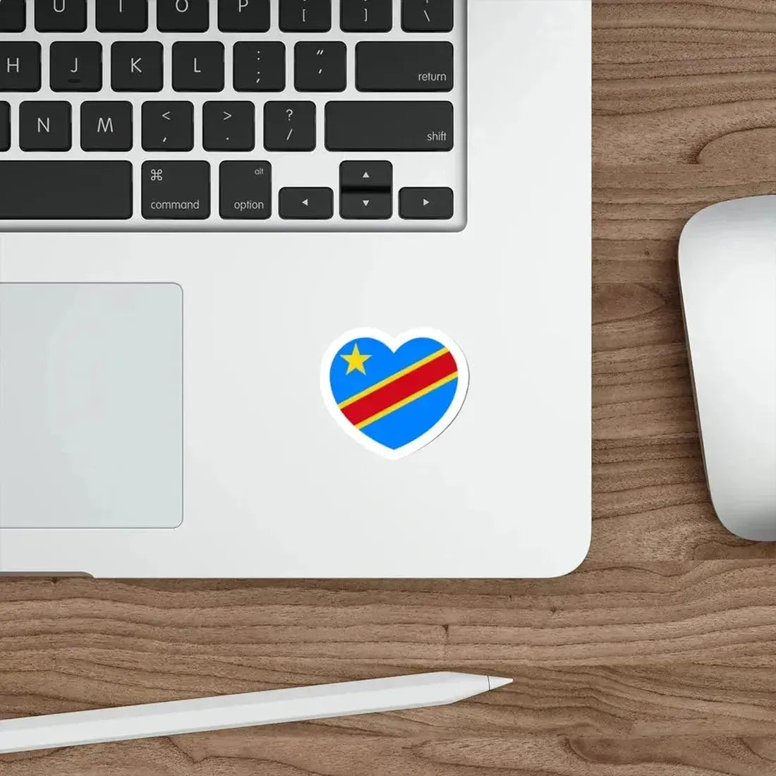 Heart Flag of the Democratic Republic of the Congo - STICKER Vinyl Die-Cut Decal - The Sticker Space