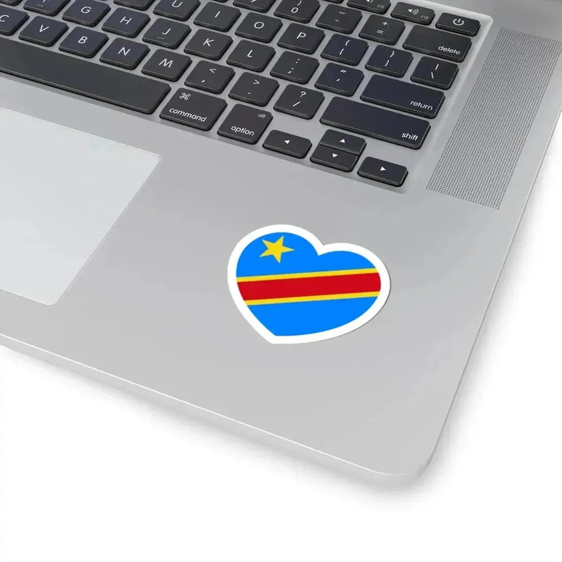 Heart Flag of the Democratic Republic of the Congo - STICKER Vinyl Kiss-Cut Decal - The Sticker Space