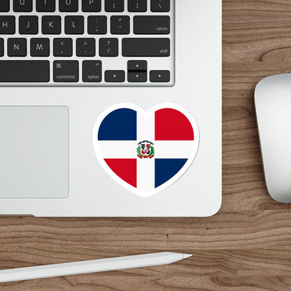 Heart Flag of the Dominican Republic - STICKER Vinyl Die-Cut Decal-The Sticker Space