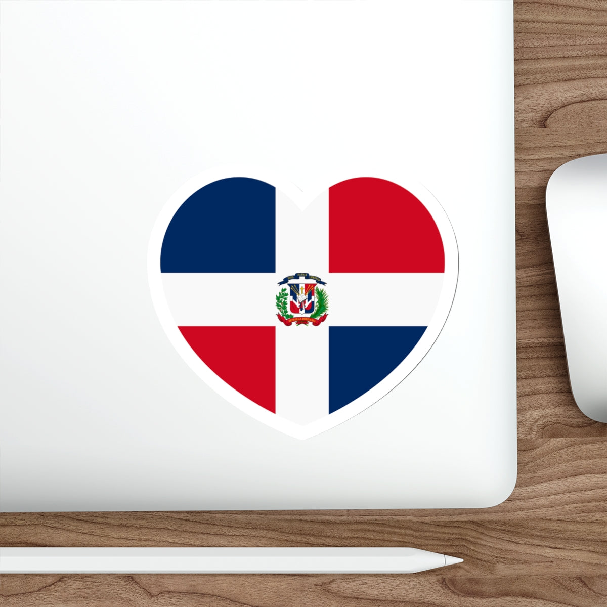 Heart Flag of the Dominican Republic - STICKER Vinyl Die-Cut Decal-The Sticker Space