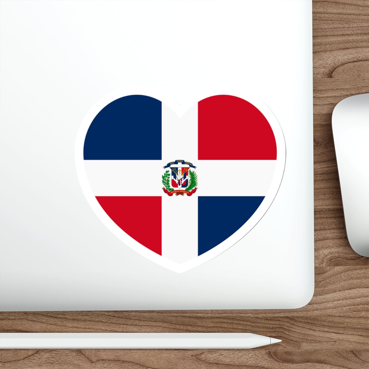 Heart Flag of the Dominican Republic - STICKER Vinyl Die-Cut Decal-The Sticker Space