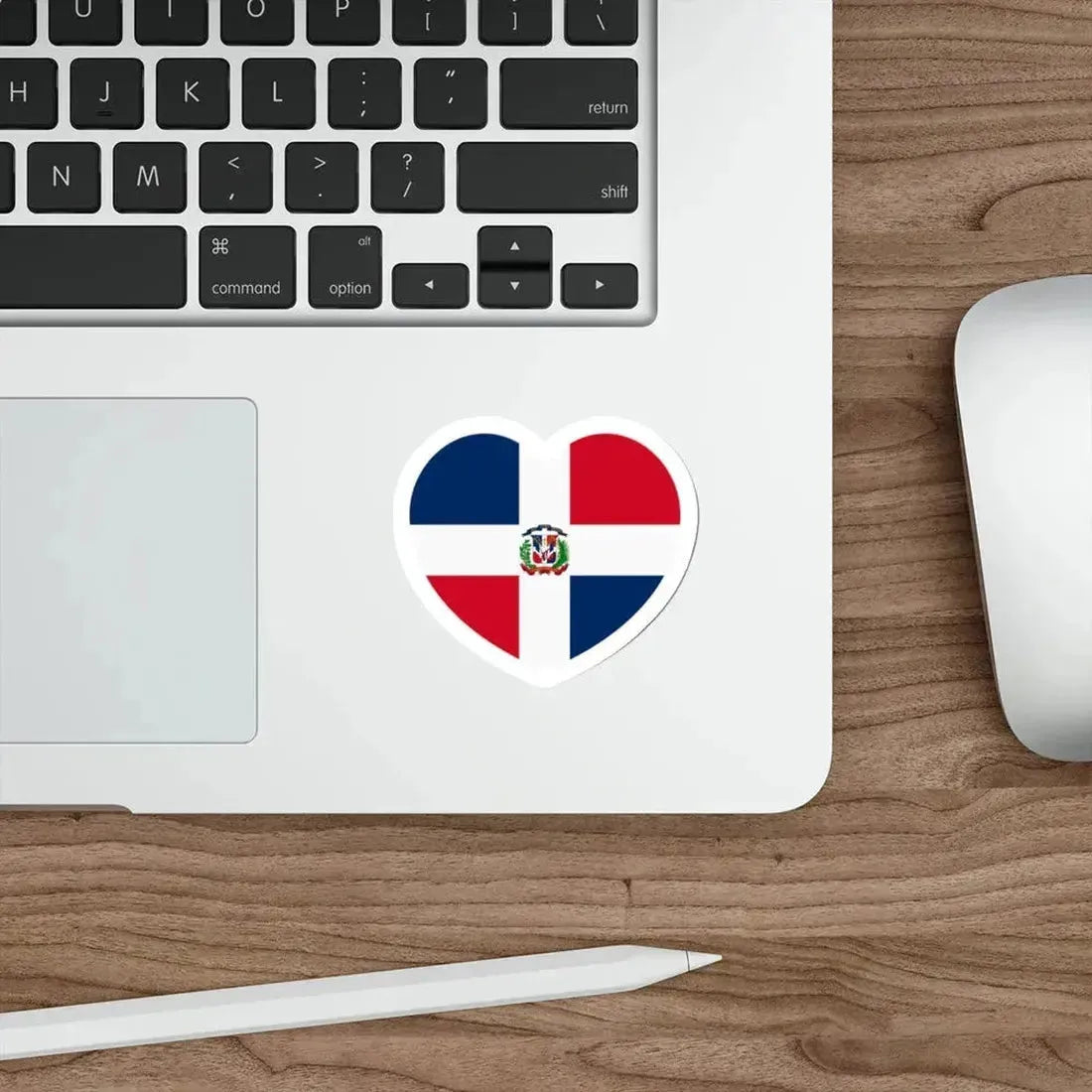 Heart Flag of the Dominican Republic - STICKER Vinyl Die-Cut Decal - The Sticker Space
