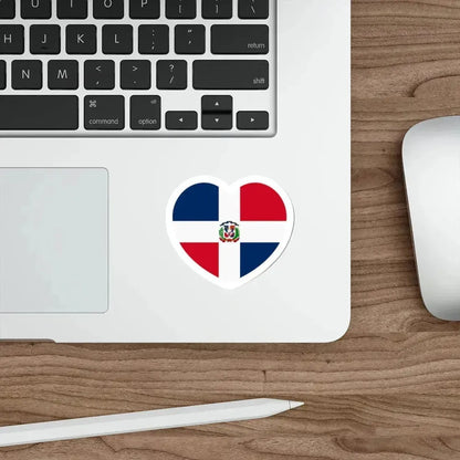 Heart Flag of the Dominican Republic - STICKER Vinyl Die-Cut Decal - The Sticker Space