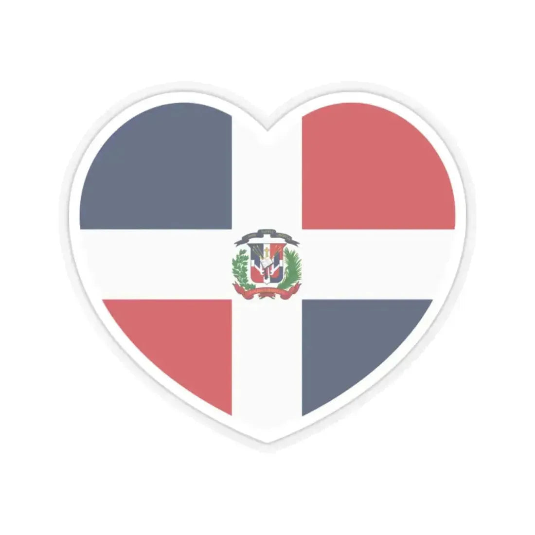 Heart Flag of the Dominican Republic - STICKER Vinyl Kiss-Cut Decal 2 Inch Transparent - The Sticker Space