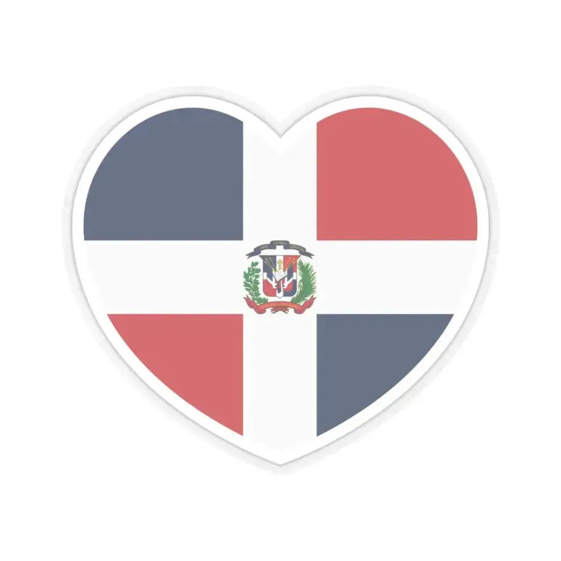 Heart Flag of the Dominican Republic - STICKER Vinyl Kiss-Cut Decal 3 Inch Transparent - The Sticker Space