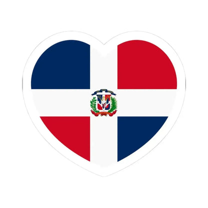 Heart Flag of the Dominican Republic - STICKER Vinyl Kiss-Cut Decal 3 Inch White - The Sticker Space