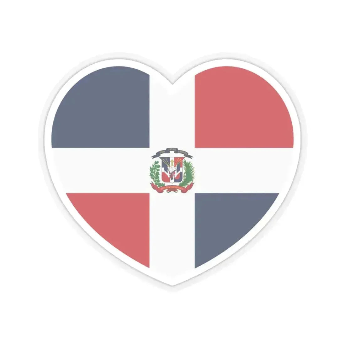 Heart Flag of the Dominican Republic - STICKER Vinyl Kiss-Cut Decal 4 Inch Transparent - The Sticker Space