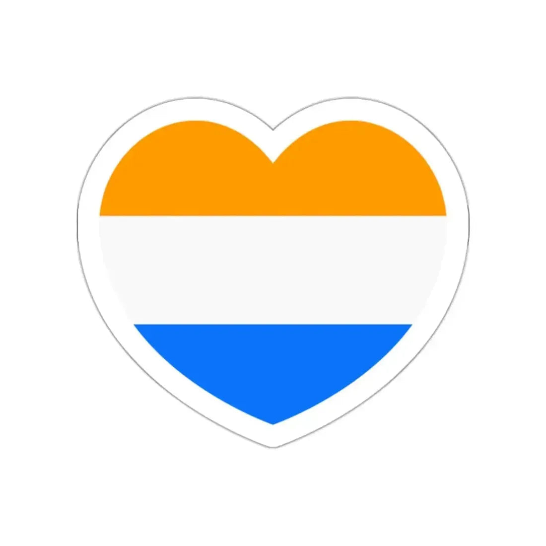 Heart Flag of the Dutch Republic Prince's - STICKER Vinyl Die-Cut Decal White Die-Cut 2 Inch - The Sticker Space