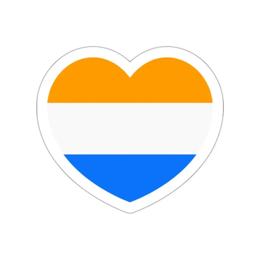 Heart Flag of the Dutch Republic Prince's - STICKER Vinyl Die-Cut Decal White Die-Cut 2 Inch - The Sticker Space