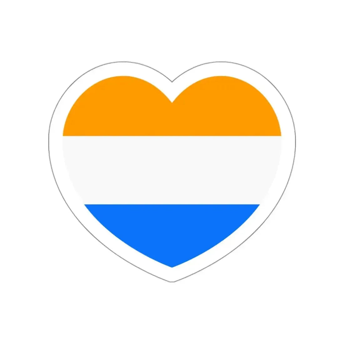Heart Flag of the Dutch Republic Prince's - STICKER Vinyl Die-Cut Decal White Die-Cut 3 Inch - The Sticker Space