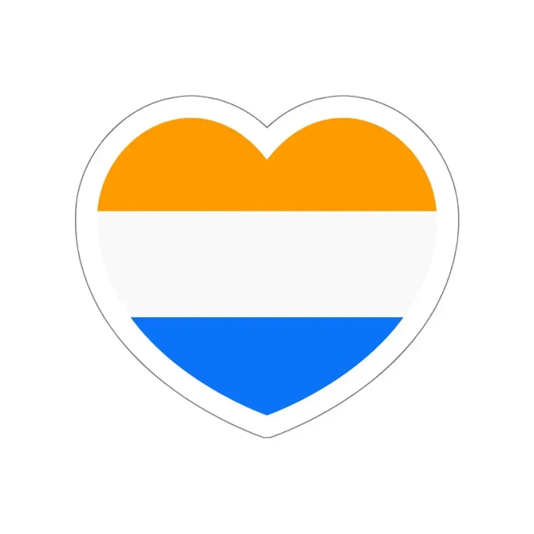 Heart Flag of the Dutch Republic Prince's - STICKER Vinyl Die-Cut Decal White Die-Cut 6 Inch - The Sticker Space