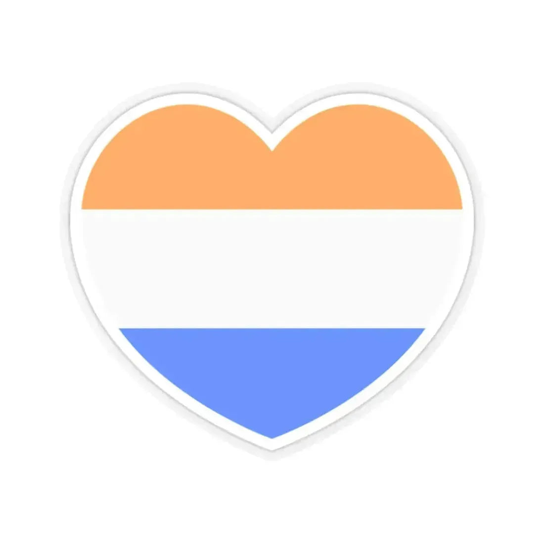 Heart Flag of the Dutch Republic Prince's - STICKER Vinyl Kiss-Cut Decal 2 Inch Transparent - The Sticker Space