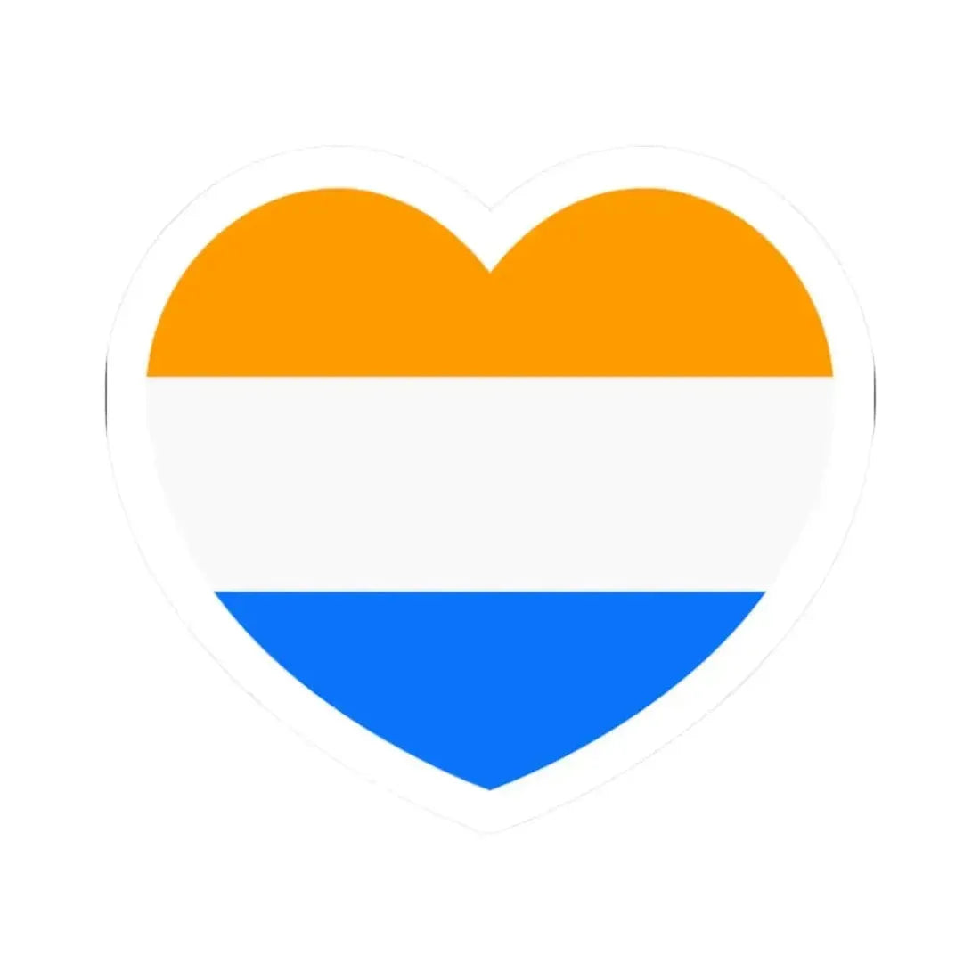 Heart Flag of the Dutch Republic Prince's - STICKER Vinyl Kiss-Cut Decal 2 Inch White - The Sticker Space
