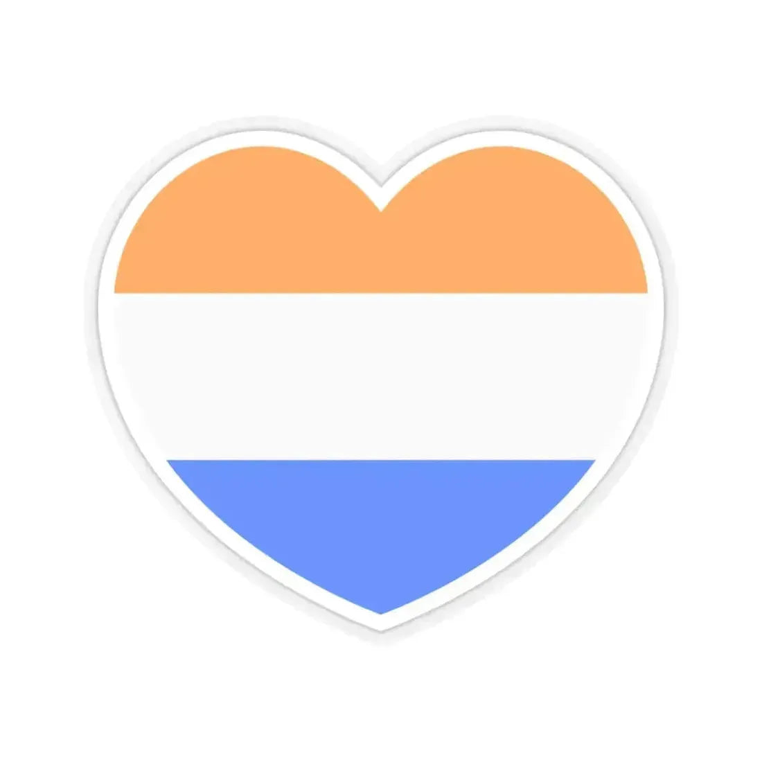 Heart Flag of the Dutch Republic Prince's - STICKER Vinyl Kiss-Cut Decal 3 Inch Transparent - The Sticker Space
