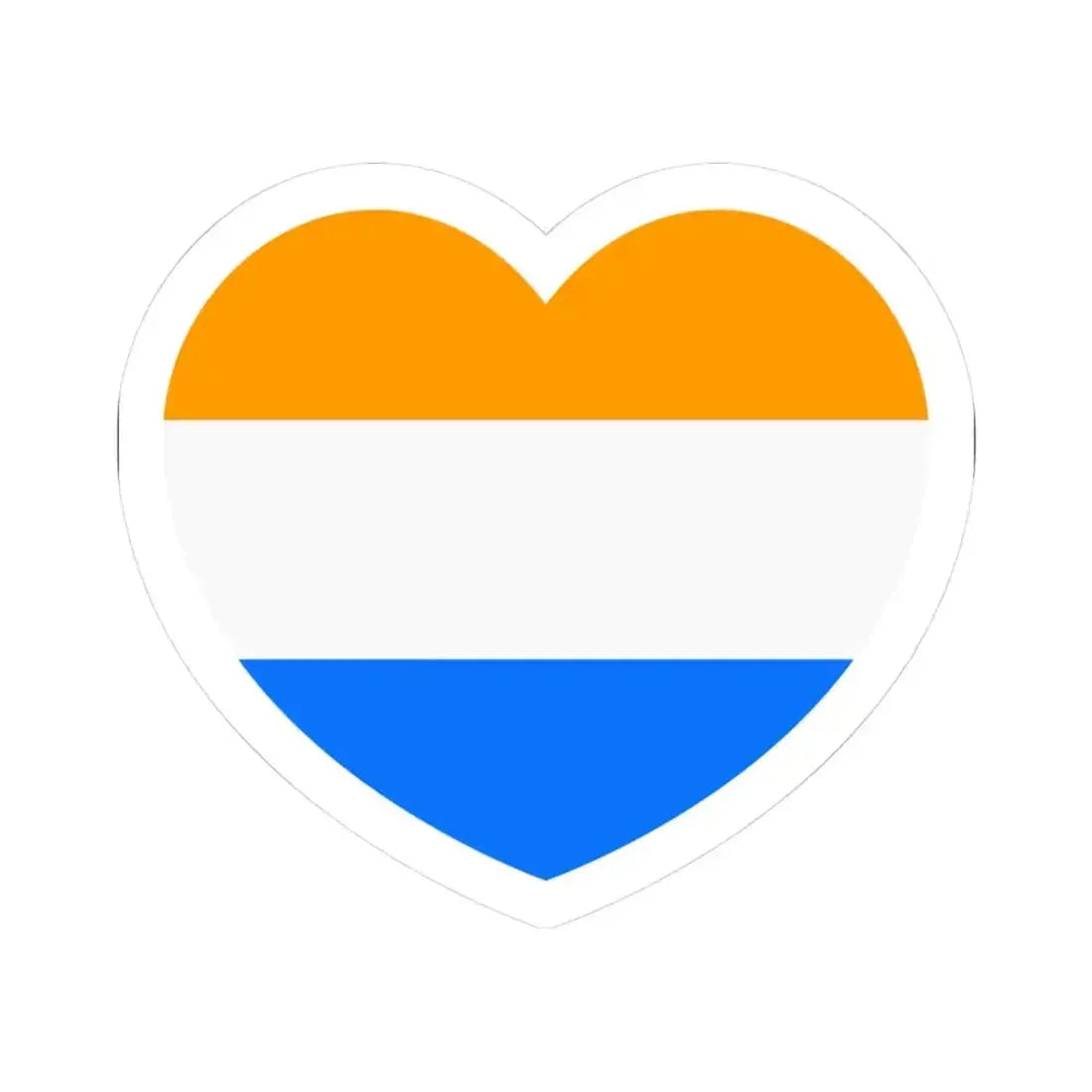 Heart Flag of the Dutch Republic Prince's - STICKER Vinyl Kiss-Cut Decal 3 Inch White - The Sticker Space