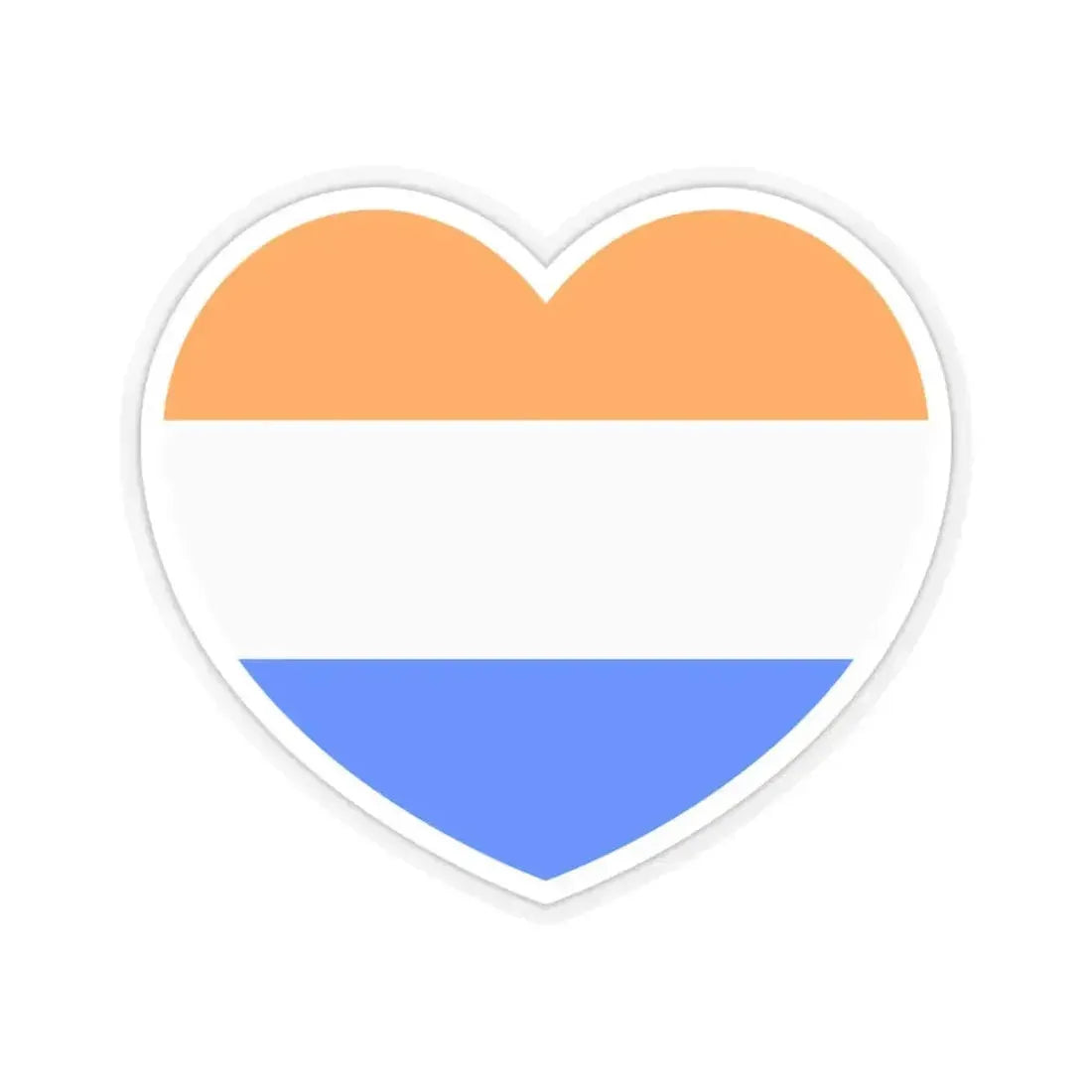 Heart Flag of the Dutch Republic Prince's - STICKER Vinyl Kiss-Cut Decal 4 Inch Transparent - The Sticker Space
