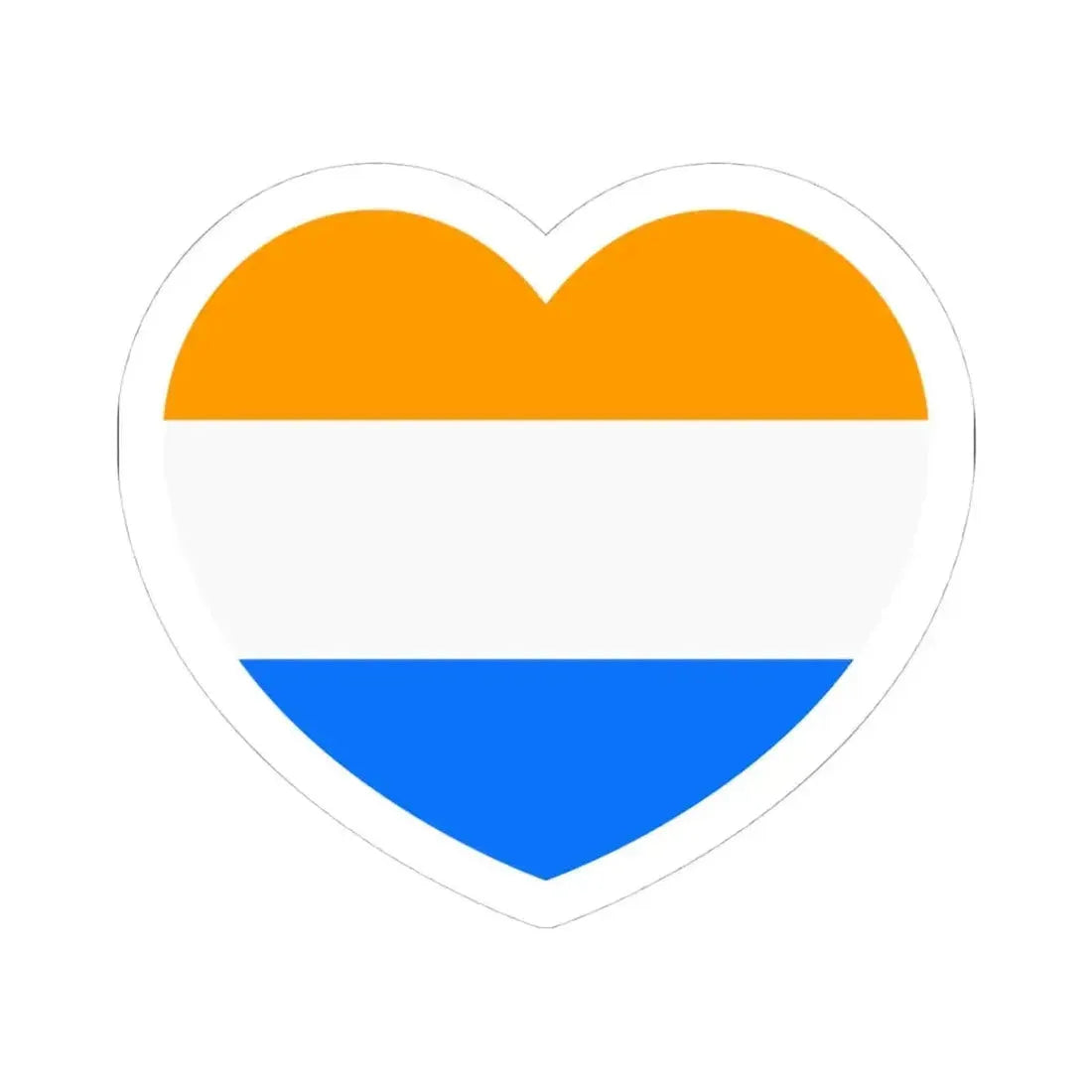 Heart Flag of the Dutch Republic Prince's - STICKER Vinyl Kiss-Cut Decal 4 Inch White - The Sticker Space