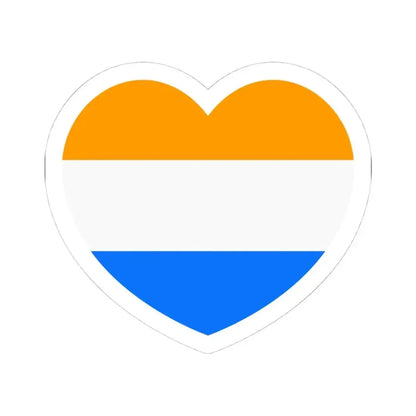 Heart Flag of the Dutch Republic Prince's - STICKER Vinyl Kiss-Cut Decal 4 Inch White - The Sticker Space
