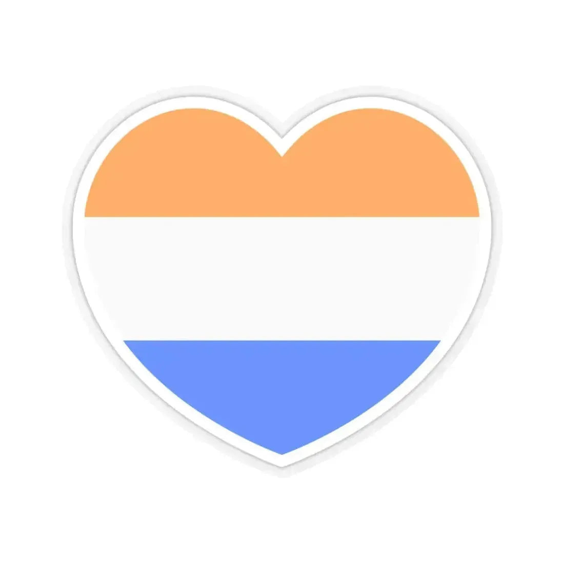 Heart Flag of the Dutch Republic Prince's - STICKER Vinyl Kiss-Cut Decal 6 Inch Transparent - The Sticker Space