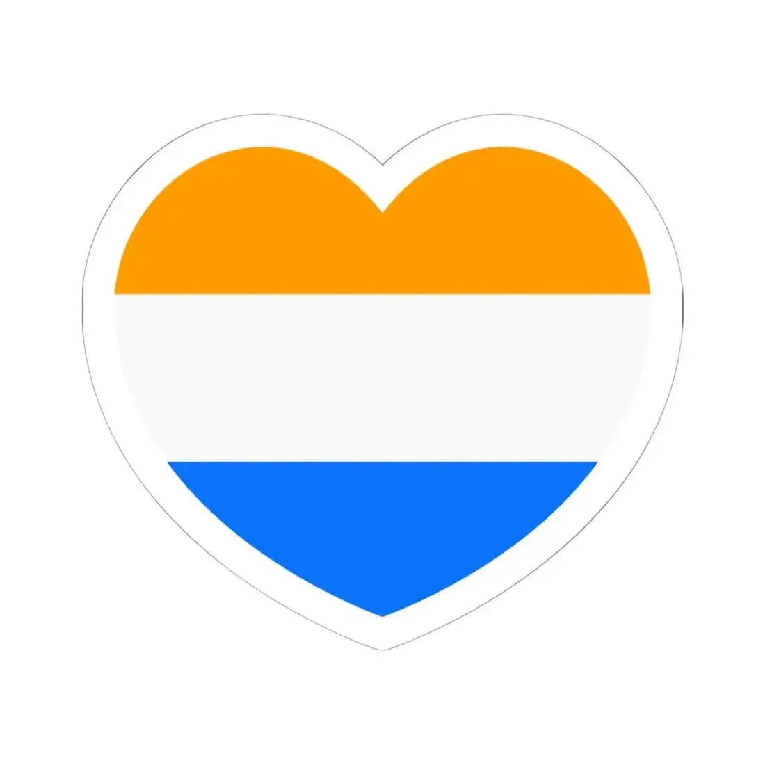 Heart Flag of the Dutch Republic Prince's - STICKER Vinyl Kiss-Cut Decal 6 Inch White - The Sticker Space