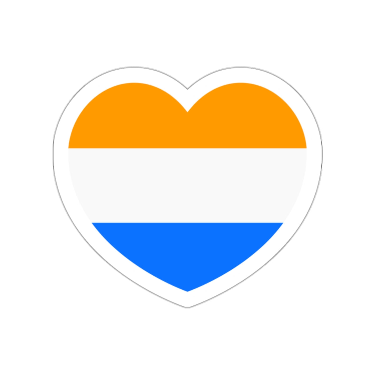 Heart Flag of the Dutch Republic Prince's - STICKER Vinyl Die-Cut Decal-White-The Sticker Space