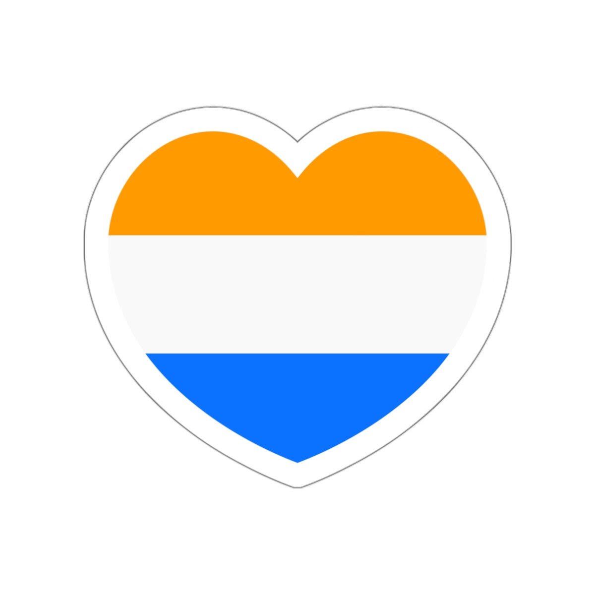 Heart Flag of the Dutch Republic Prince's - STICKER Vinyl Die-Cut Decal-White-The Sticker Space