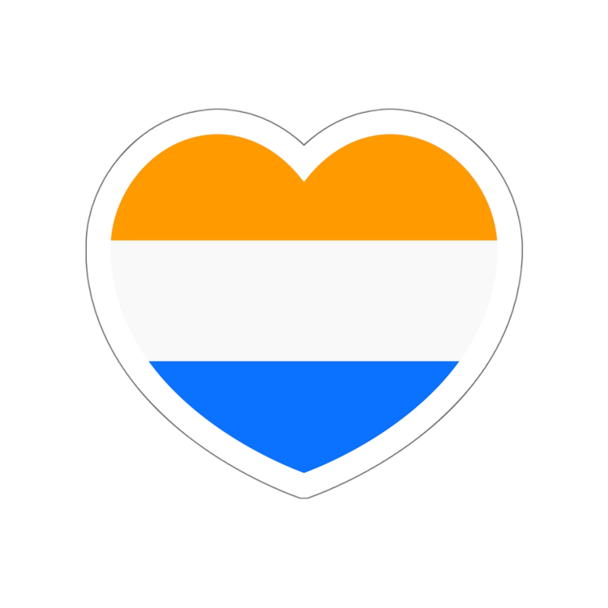 Heart Flag of the Dutch Republic Prince's - STICKER Vinyl Die-Cut Decal-White-The Sticker Space