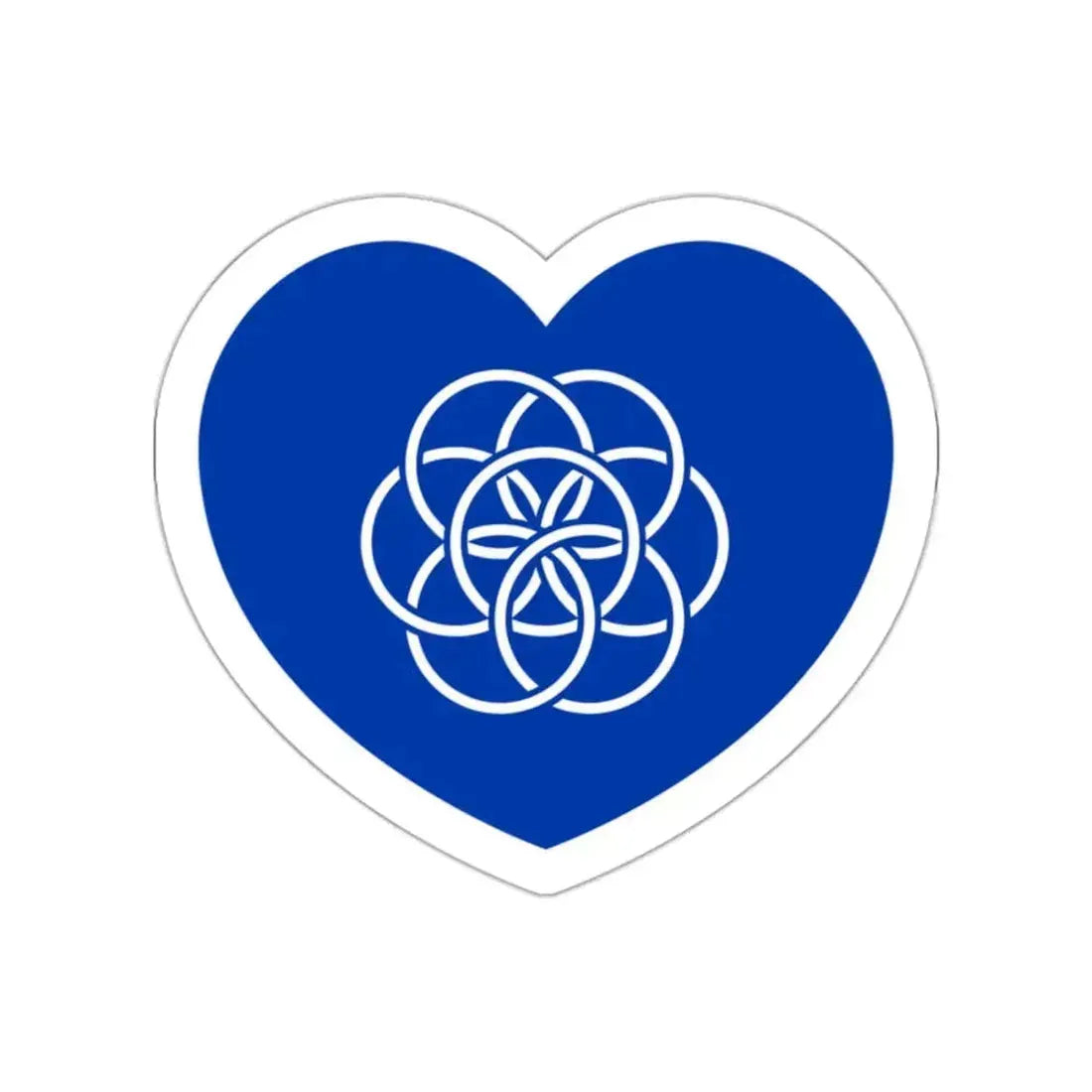 Heart Flag of the Earth - STICKER Vinyl Die-Cut Decal White Die-Cut 2 Inch - The Sticker Space
