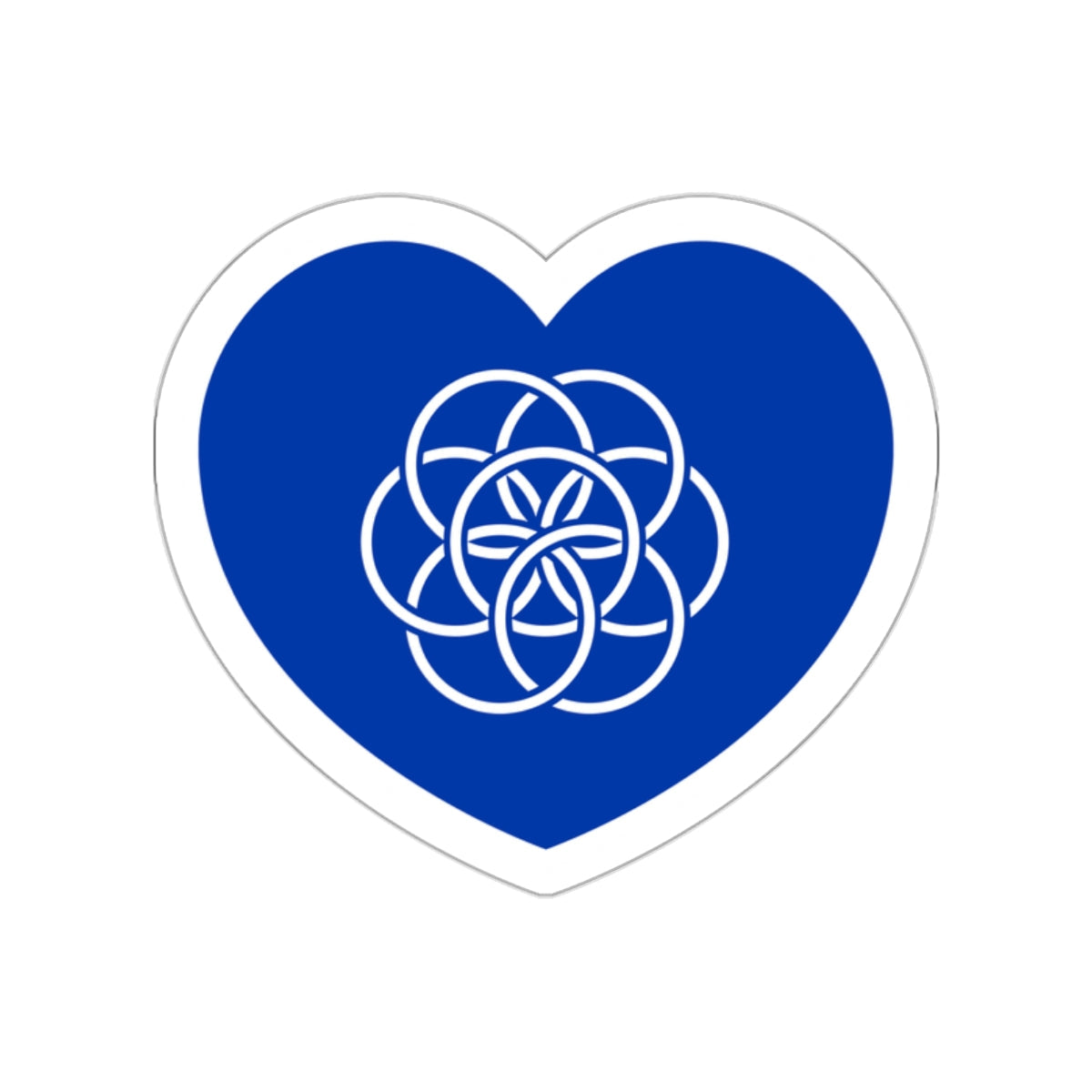 Heart Flag of the Earth - STICKER Vinyl Die-Cut Decal-White-The Sticker Space