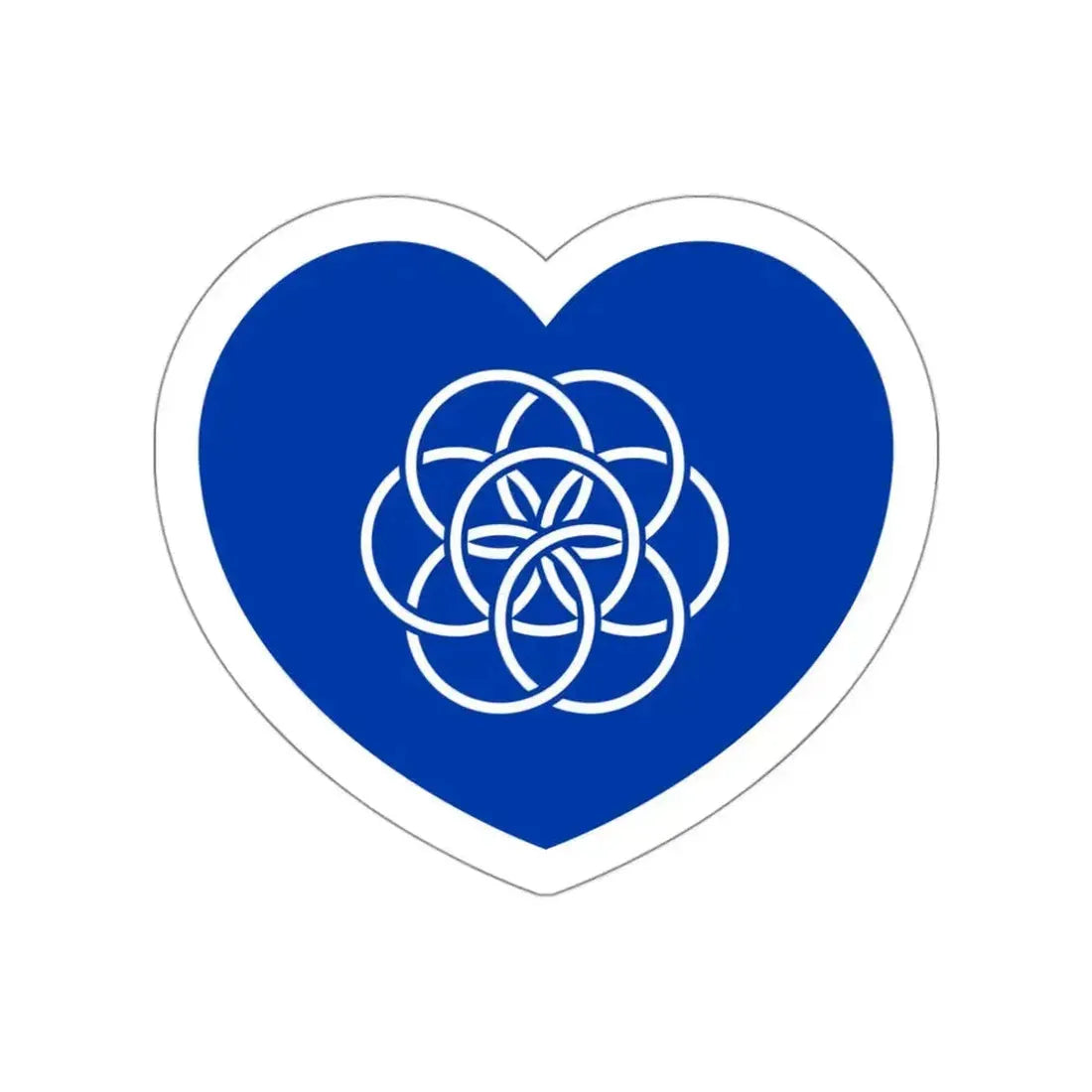 Heart Flag of the Earth - STICKER Vinyl Die-Cut Decal White Die-Cut 3 Inch - The Sticker Space