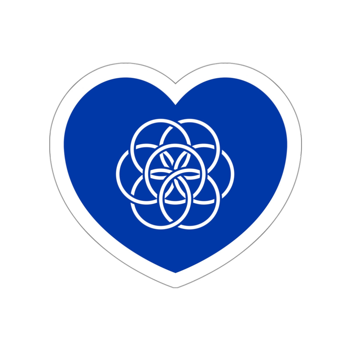 Heart Flag of the Earth - STICKER Vinyl Die-Cut Decal-White-The Sticker Space