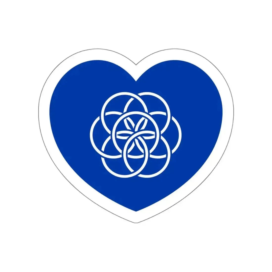 Heart Flag of the Earth - STICKER Vinyl Die-Cut Decal White Die-Cut 4 Inch - The Sticker Space