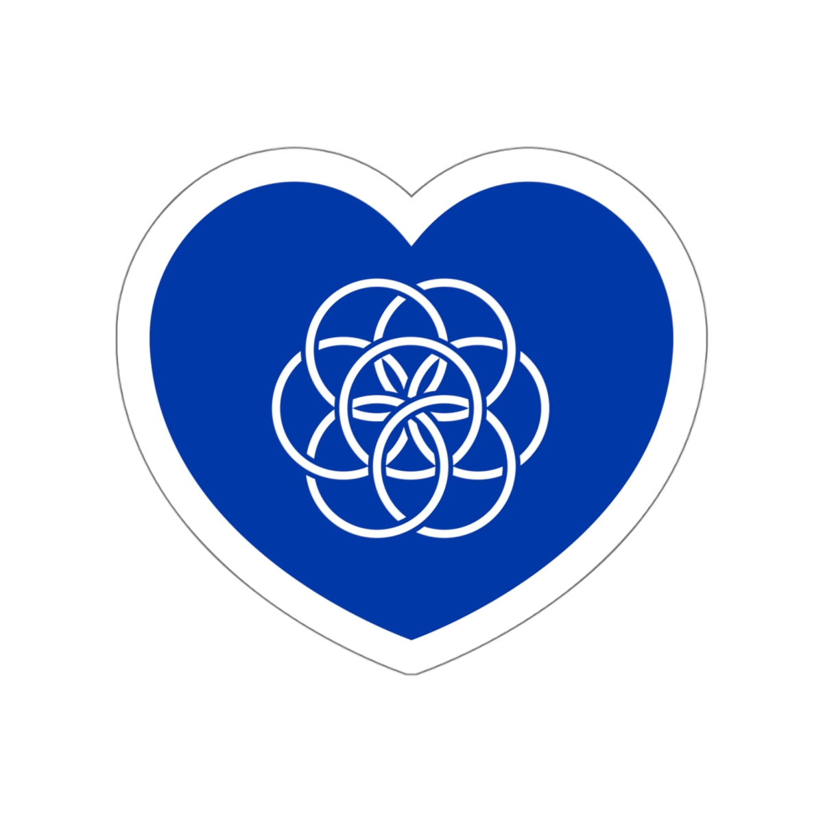 Heart Flag of the Earth - STICKER Vinyl Die-Cut Decal-White-The Sticker Space