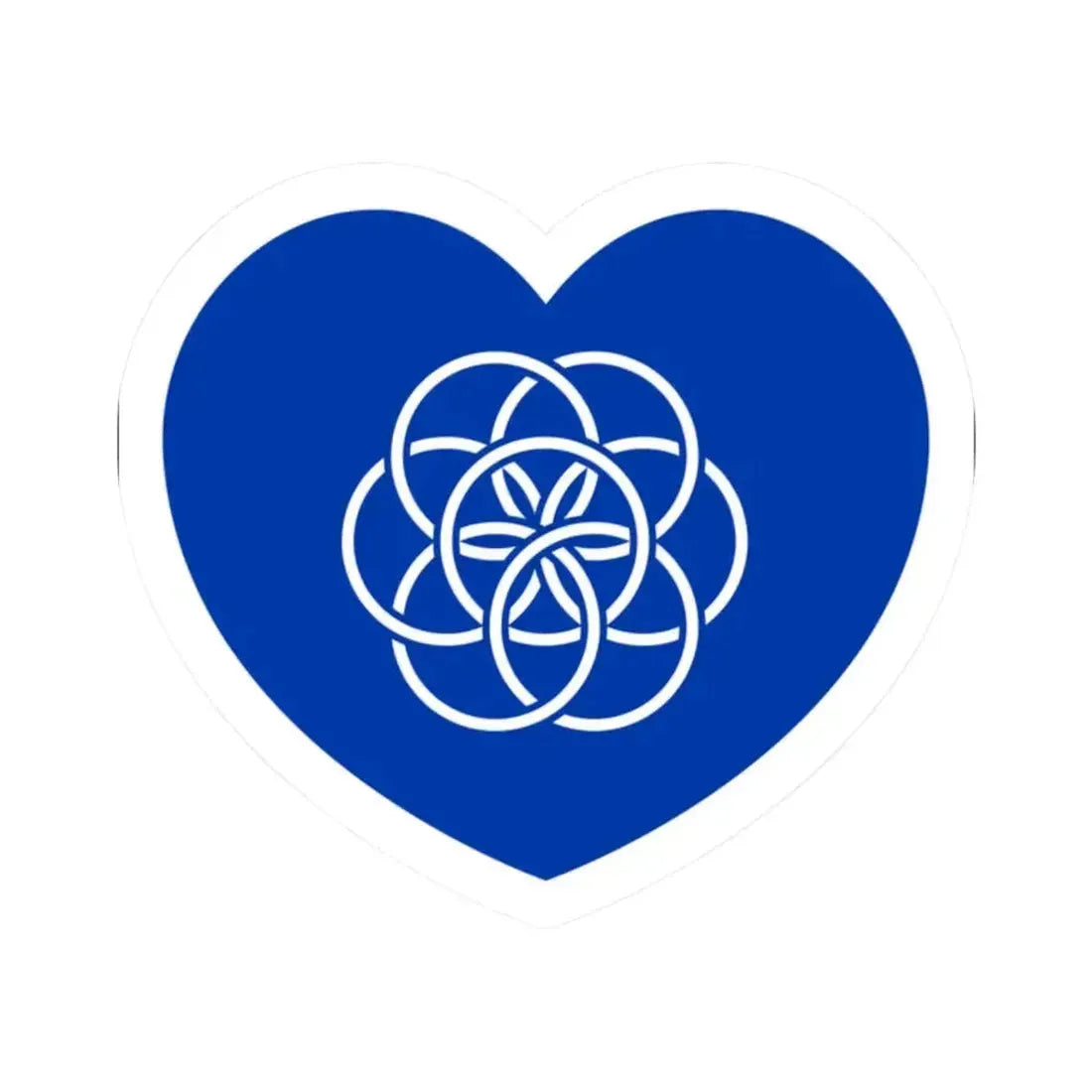 Heart Flag of the Earth - STICKER Vinyl Kiss-Cut Decal 2 Inch White - The Sticker Space