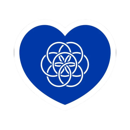 Heart Flag of the Earth - STICKER Vinyl Kiss-Cut Decal 2 Inch White - The Sticker Space