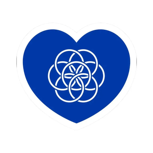 Heart Flag of the Earth - STICKER Vinyl Kiss-Cut Decal 2 Inch White - The Sticker Space