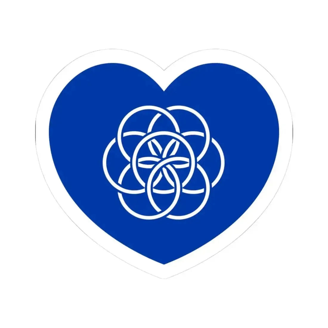 Heart Flag of the Earth - STICKER Vinyl Kiss-Cut Decal 3 Inch White - The Sticker Space