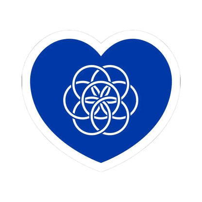Heart Flag of the Earth - STICKER Vinyl Kiss-Cut Decal 3 Inch White - The Sticker Space