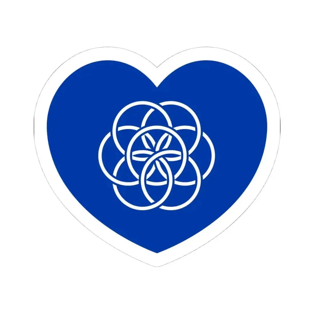 Heart Flag of the Earth - STICKER Vinyl Kiss-Cut Decal 4 Inch White - The Sticker Space