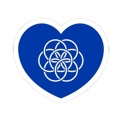 Heart Flag of the Earth - STICKER Vinyl Kiss-Cut Decal 4 Inch White - The Sticker Space