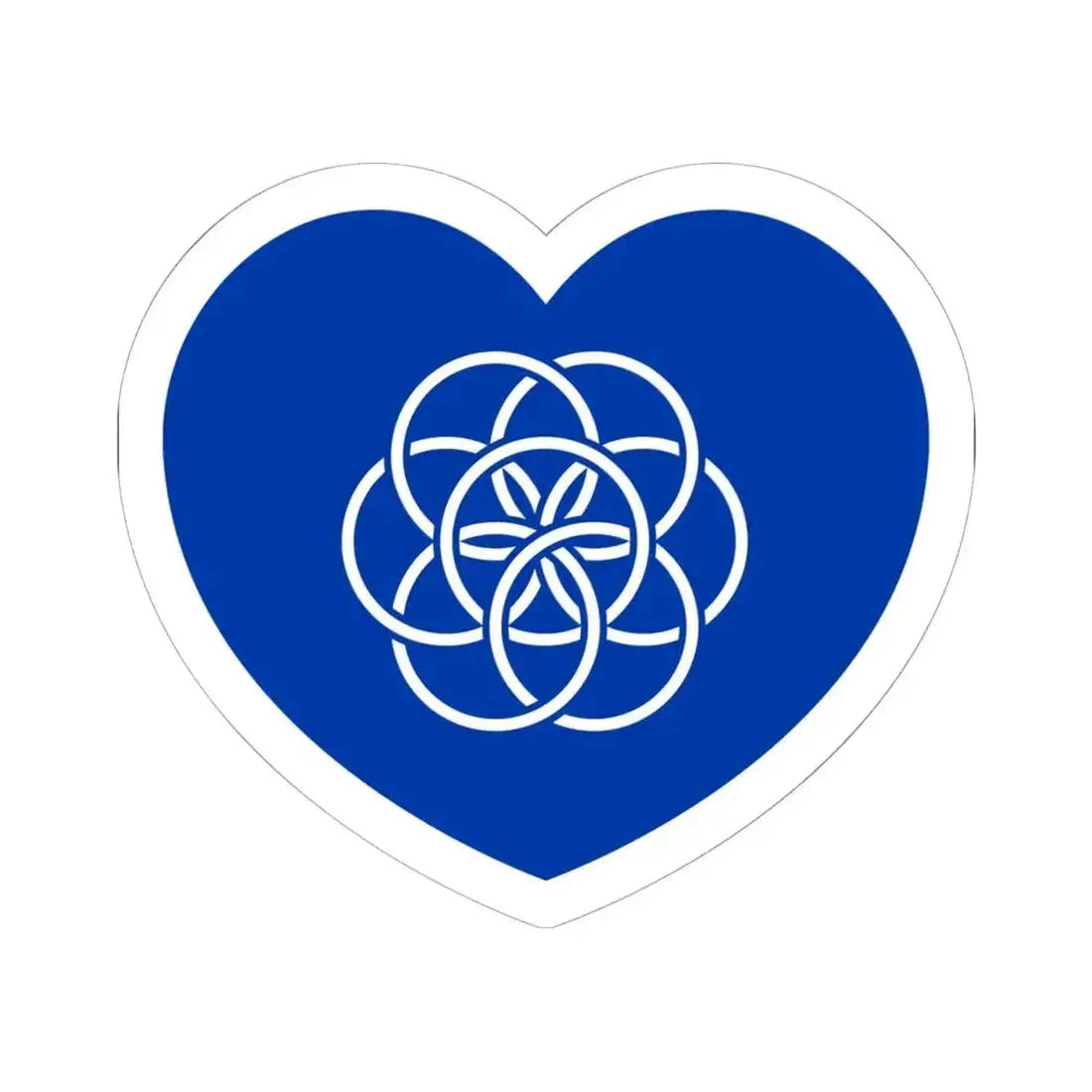 Heart Flag of the Earth - STICKER Vinyl Kiss-Cut Decal 6 Inch White - The Sticker Space